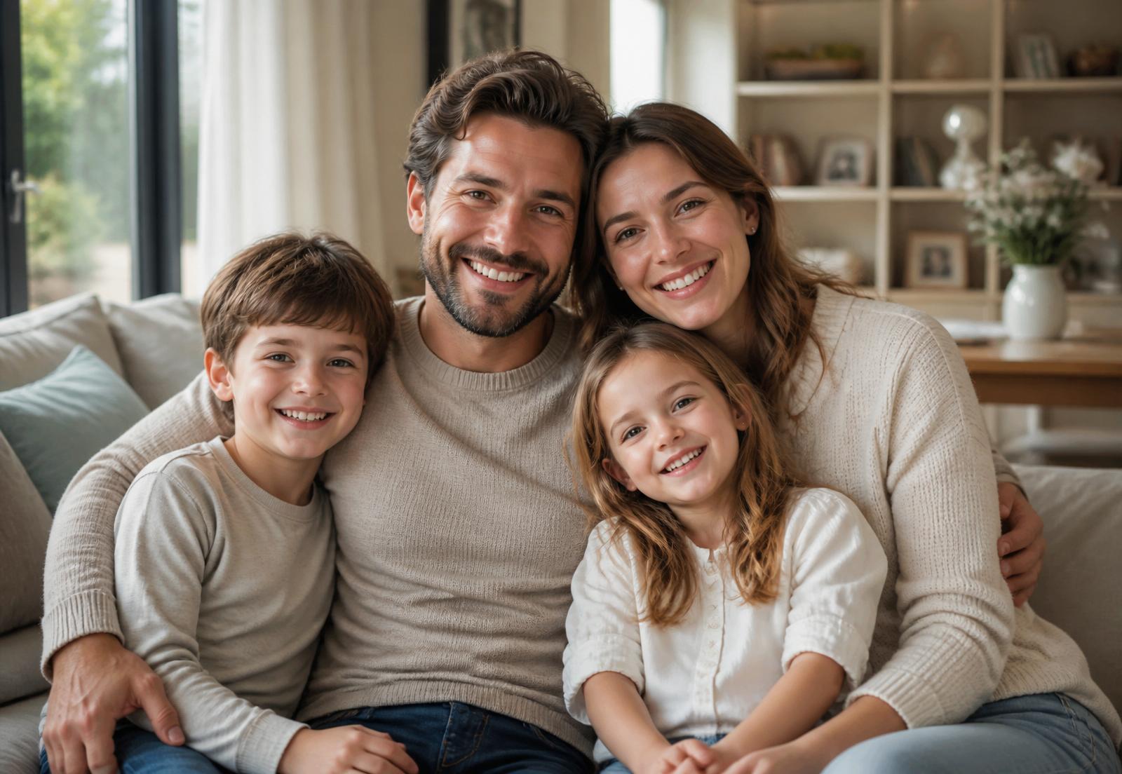 Famille heureuse ayant obtenu un prêt LUMINA BANK